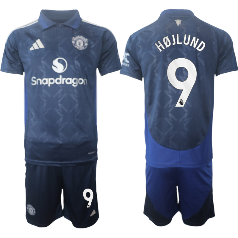 Men 2024-2025 Club Manchester United away blue 9 Soccer Jersey